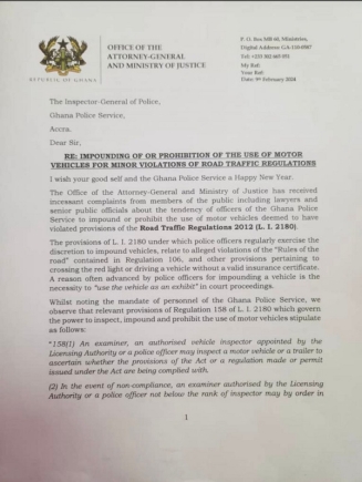 The Attorney-General's directive to the IGP