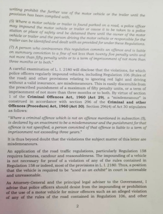 The Attorney-General's directive to the IGP