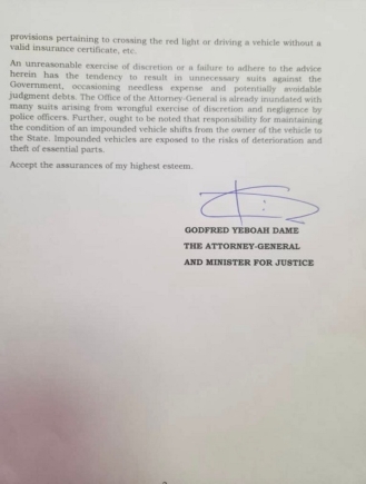 The Attorney-General's directive to the IGP