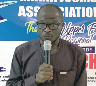 William Nlanjerbor Jalulah, Upper East GJA Chairman, speaking at the event