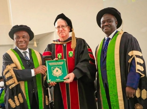 Fr. Andrew Campbell receiving an award
