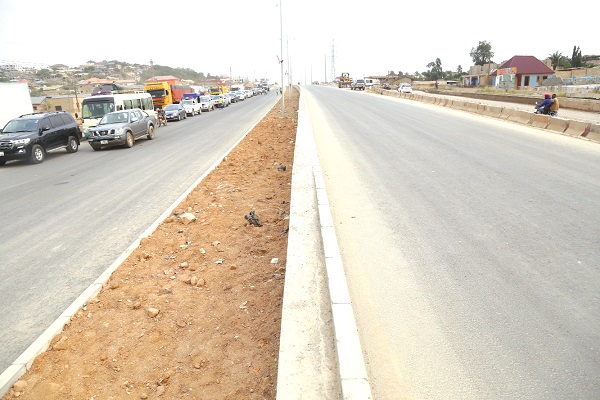 Completed portions of the Ofankor-Nsawam road. Picture: SAMUEL TEI ADANO