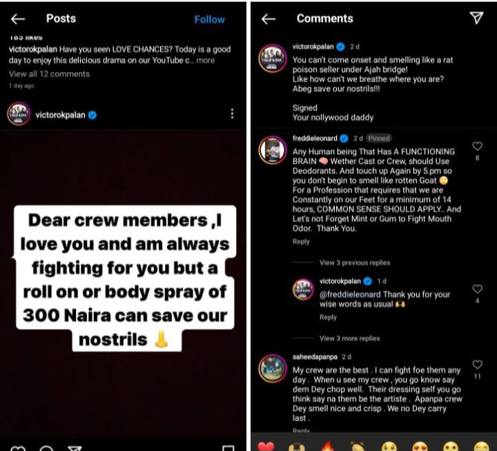 Use deodorants- actor Frederick Leonard slams colleagues with body odour