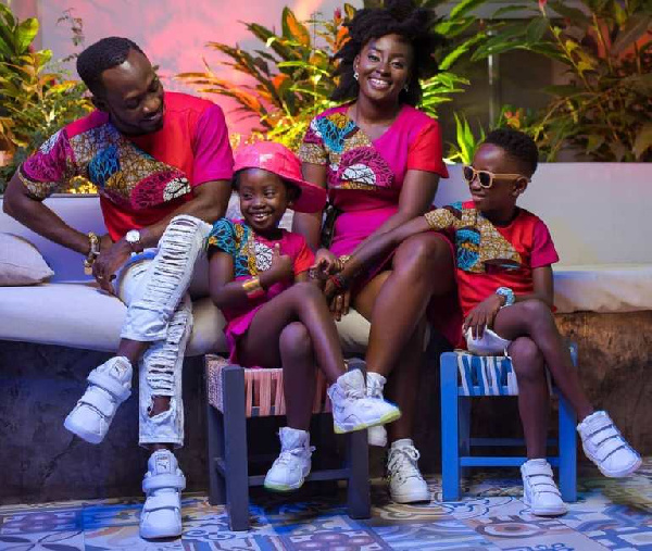 Seasoned rapper Okyeame Kwame and Family