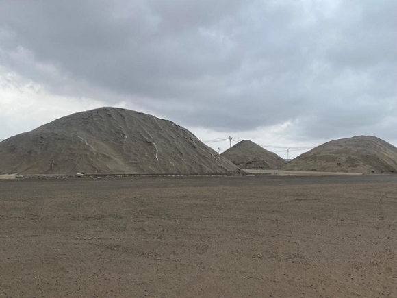 A pile of salt on Electrochem's premises