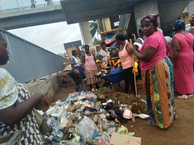 Some resident cleaning refuse