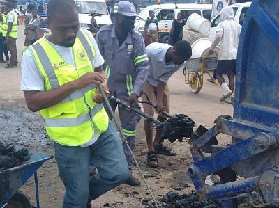 Some resident cleaning refuse