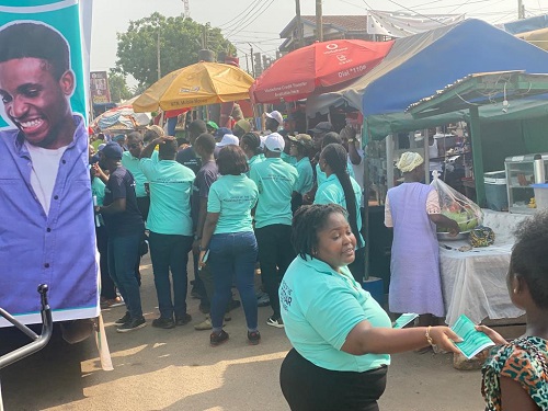 Staff of ORC distributing the educational flyers during their street float at Tema Staff of ORC distributing the educational flyers during their street float at Tema