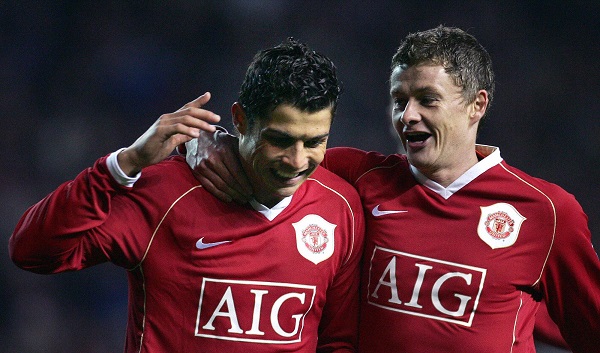 Cristiano Ronaldo (left) played alongside Ole Gunnar Solskjaer during his first spell at Old Trafford