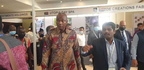 The Deputy Minister of Food and Agriculture, Alhaji Hardi Tufeiru touring some of the exhibitions