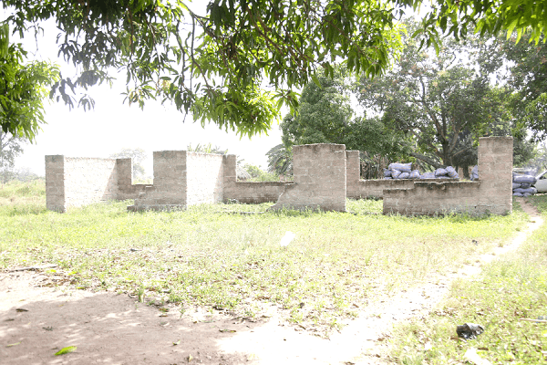 The structure which was started by Mr Boateng but had to be pulled down The structure which was started by Mr Boateng but had to be pulled down