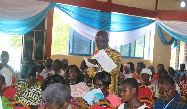 A customer asking a question during the AGM