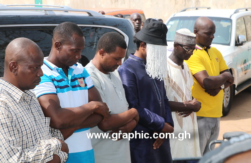 Anas Aremeyaw Anas at the Madina Central Mosque to mourn his slain colleague
