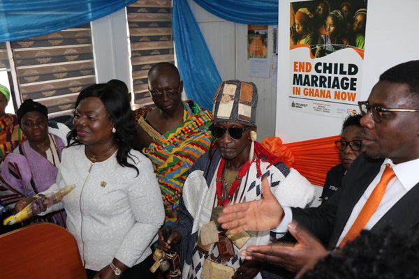 COP Tiwaa Addo Danquah and Mr Niyi Ojuolape (1st right) joined by others to inspect the centre after the inauguration.
