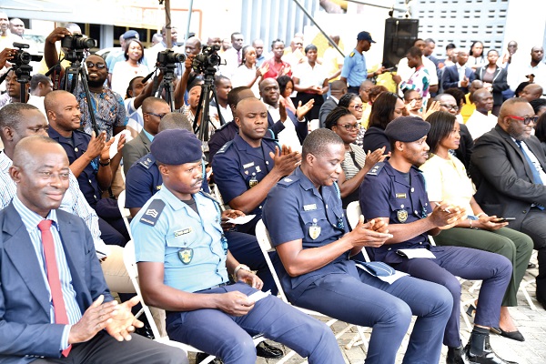 Mr Kofi Nti (right), the Commissioner-General of the GRA, addressing members of the task force. Picture: EBOW HANSON