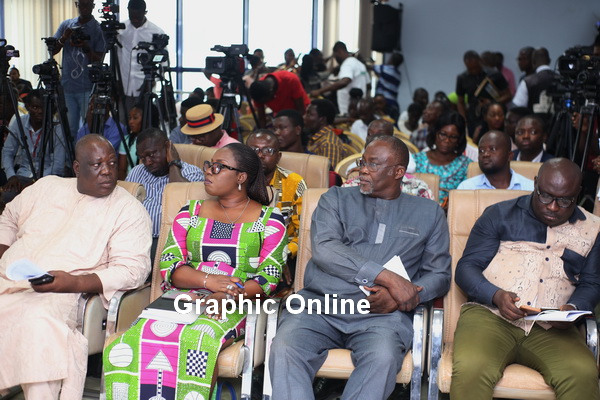 A section of NDC bigwigs and the media at the press conference