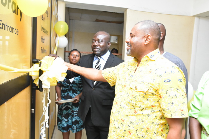 Robert Kuzoe of MTN and Prof Frank Eshun of TTU at the opening