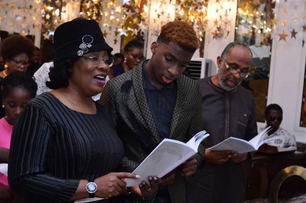 Mrs Seinye Lulu-Briggs (left) at a first anniversary memorial service she held for her late husband Mrs Seinye Lulu-Briggs (left) at a first anniversary memorial service she held for her late husband