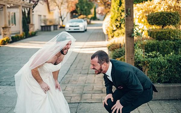 This is the moment David turned around to see his best friend Timmy instead of his new wife