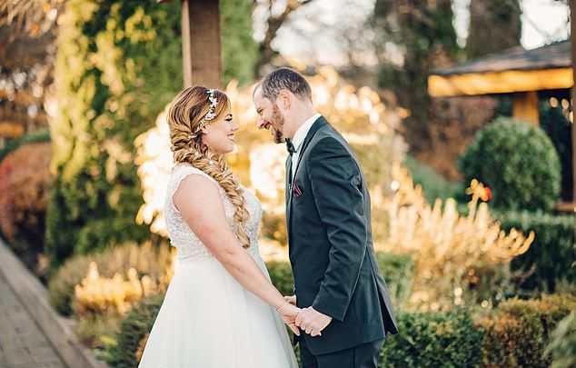 This is the real first look, David said his bride-to-be was 'beautiful as always' 