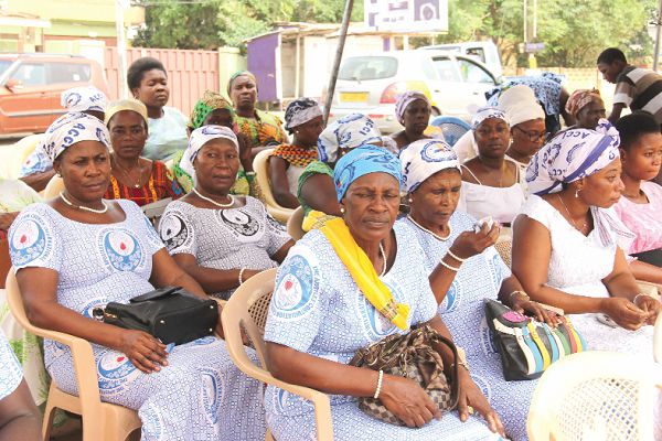 Senior Pastor Isaac Osei Frimpong (right), the District Head Pastor of the Apostles’ Continuation Church International addressing the congregants. Picture: EDNA ADU-SERWAA