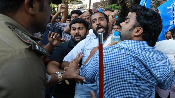 At least one person was killed after protests became violent outside the temple Tuesday.