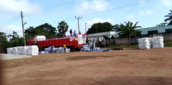 The wax prints being offloaded from the impounded truck