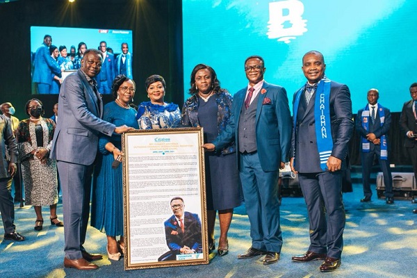  A citation presentation to Rev  Anchebah (2nd from right)
