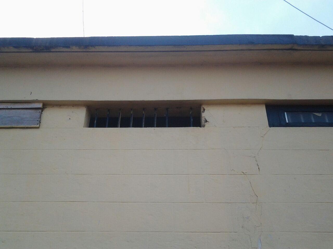 The cell where the remand prisoners escaped through