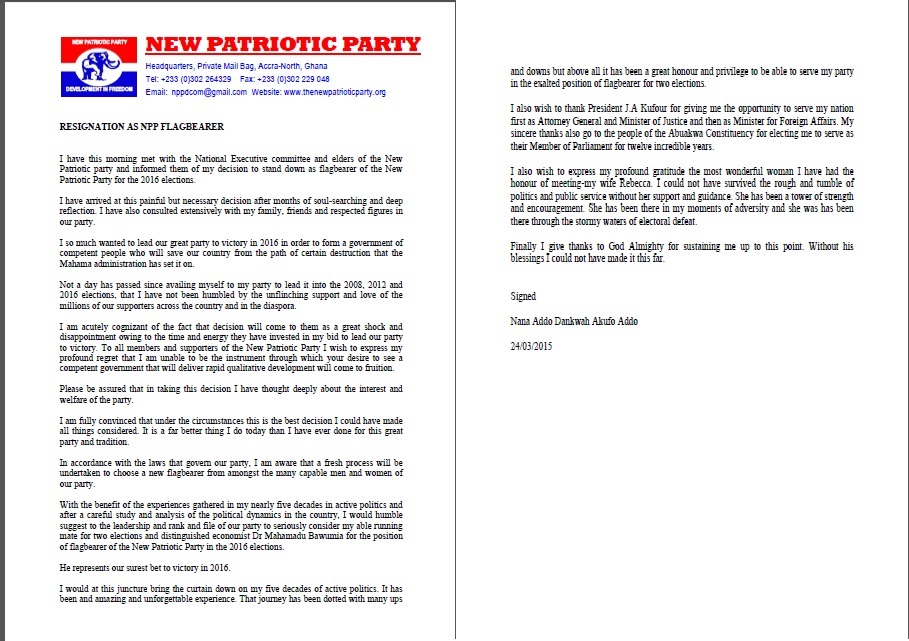 The forged resignation letter