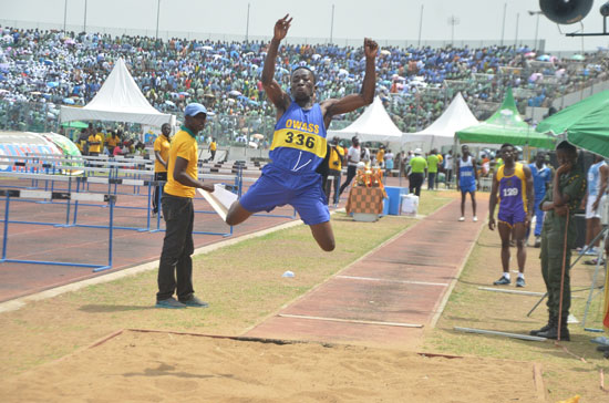 a student of opoku ware doing the long jump a student of opoku ware doing the long jump