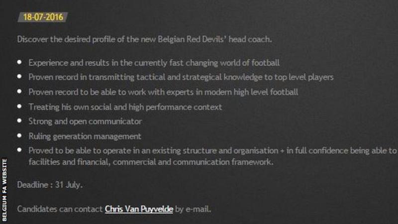 Have you got what it takes to become Belgium's next manager?