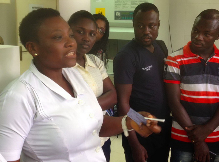 A section of the journalist interacting with the caregivers at the center
