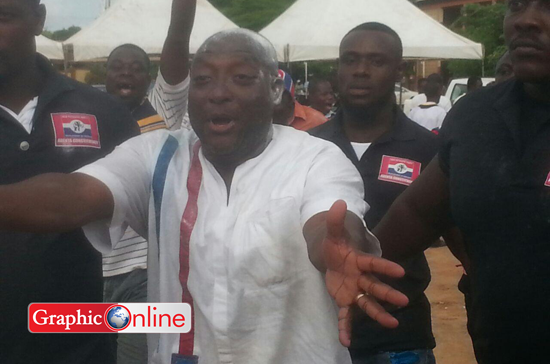 Yaw Buaben Asamoah celebrates victory at Adentan