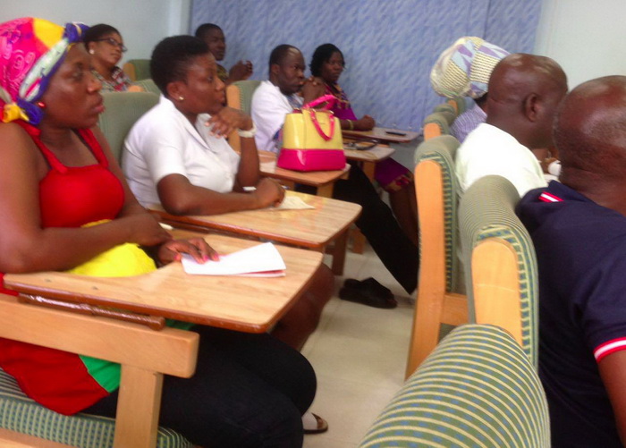 Journalists at the training session at Hillcrest Hotel in Takoradi at the first training session