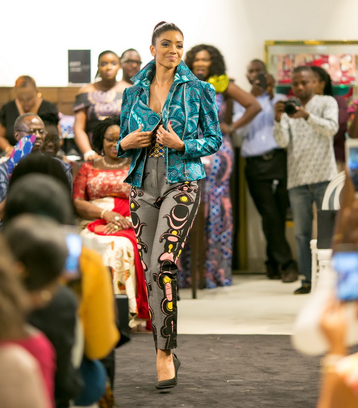 Marie Humbert wearing Kofi Gyedu for Vlisco