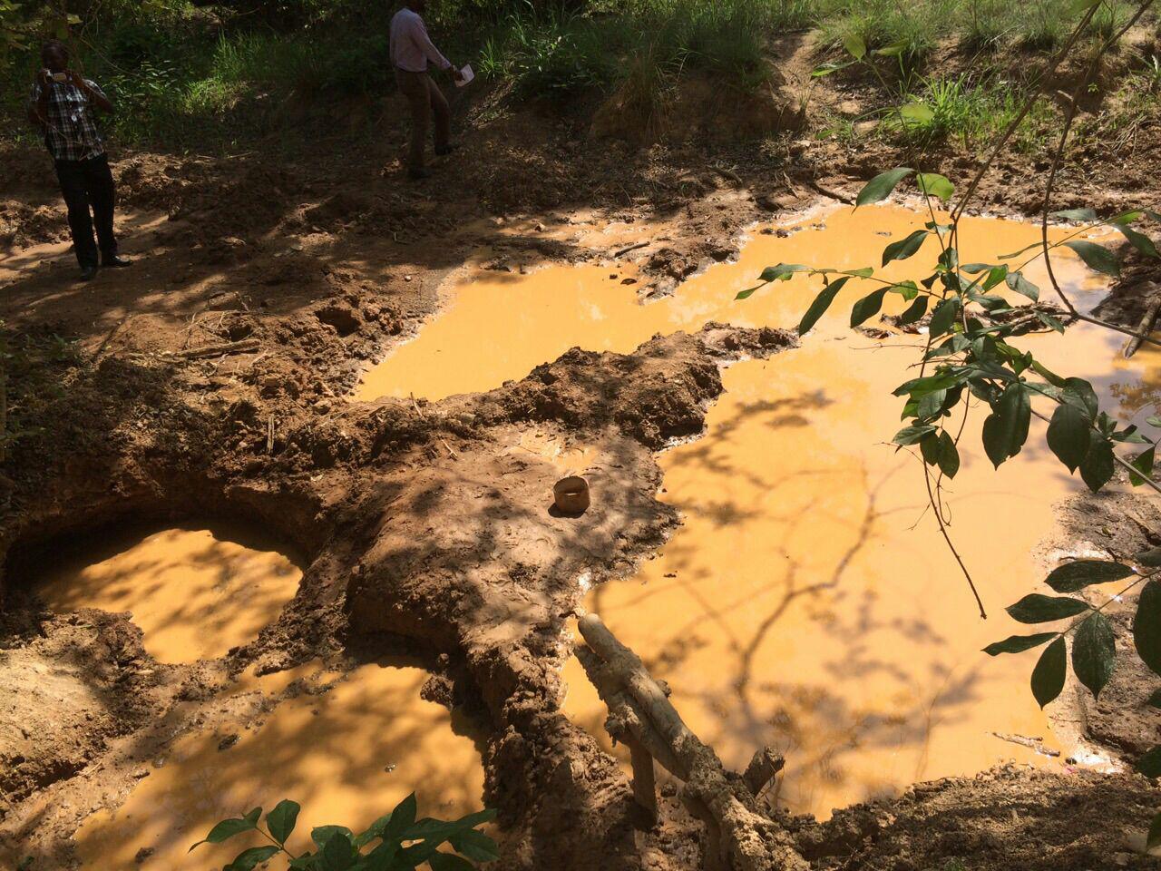Portions of the river where the galamsey operators do their business