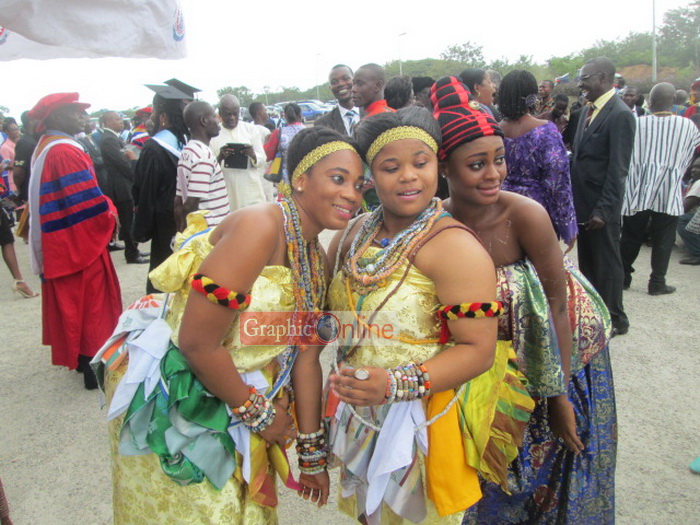 Some students of the Department of Music Education at UEW who performed at the ceremony posed for the camera