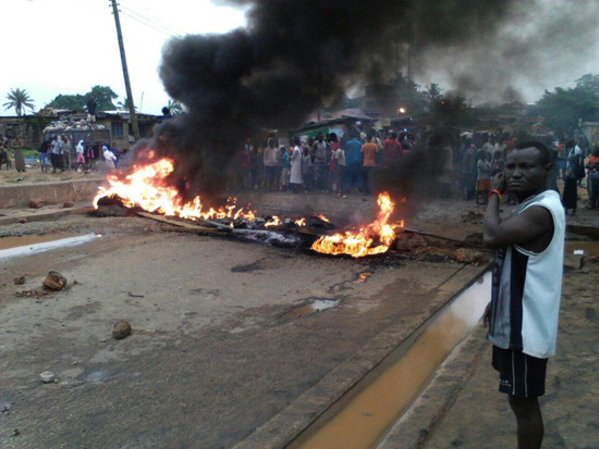 They blocked the main road  burnt vehicles tyres and prevented vehicular movement