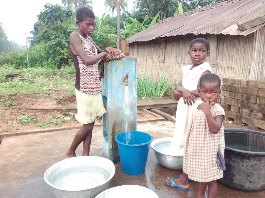 These schoolchildren are saved the trouble of walking long distances in search of drinking water, which is often contaminated.
