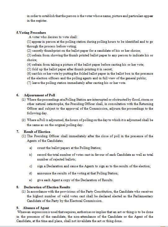 NPP issue guideliness for parliamentary primaries