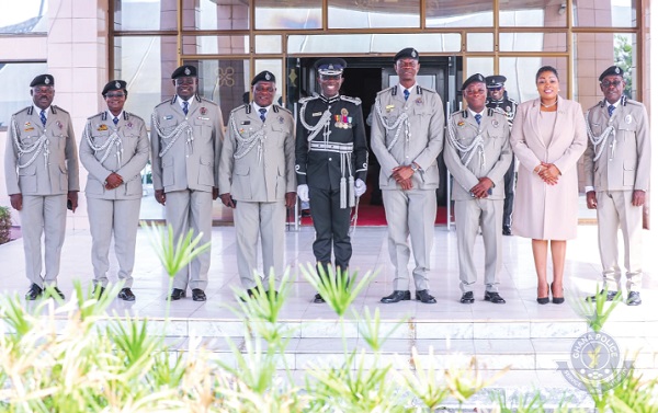 • Dr George Akuffo Dampare (middle), the Inspector-General of Police, with some members of the Police Management Board
