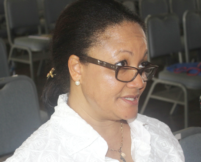  Dr Angela Ofori-Atta (INSET): making a statement to the participants during the conference in Accra. Picture: EDNA ADUSERWAA