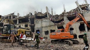Rescue workers have been at the site in the Bangladeshi capital for more than two weeks
