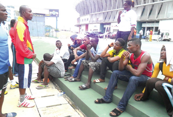 A section of the players shortly before depature