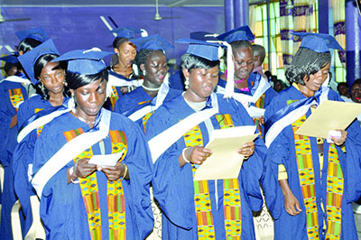 The ear, nose and throat nurses swearing the professional oath during the congregation.