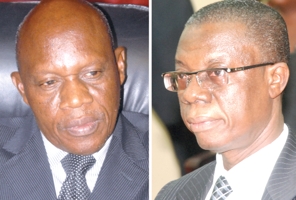 Justice William Atuguba (left) — President of the nine-member panel and Justice Opoku Acheampong —  Judicial Secretary