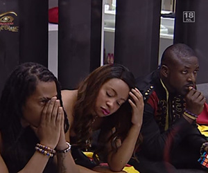 From left: Angelo, Pokello (evicted), Elikem