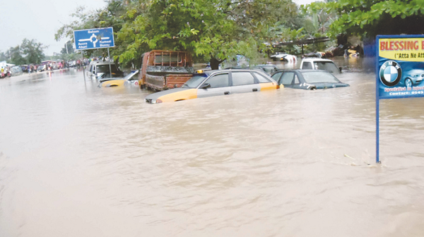 Mechanical shops  at Abrewa-Nkwanta  submerged by the floods