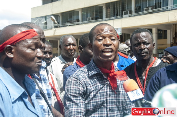 Mr Hope Kofi addresing the media.